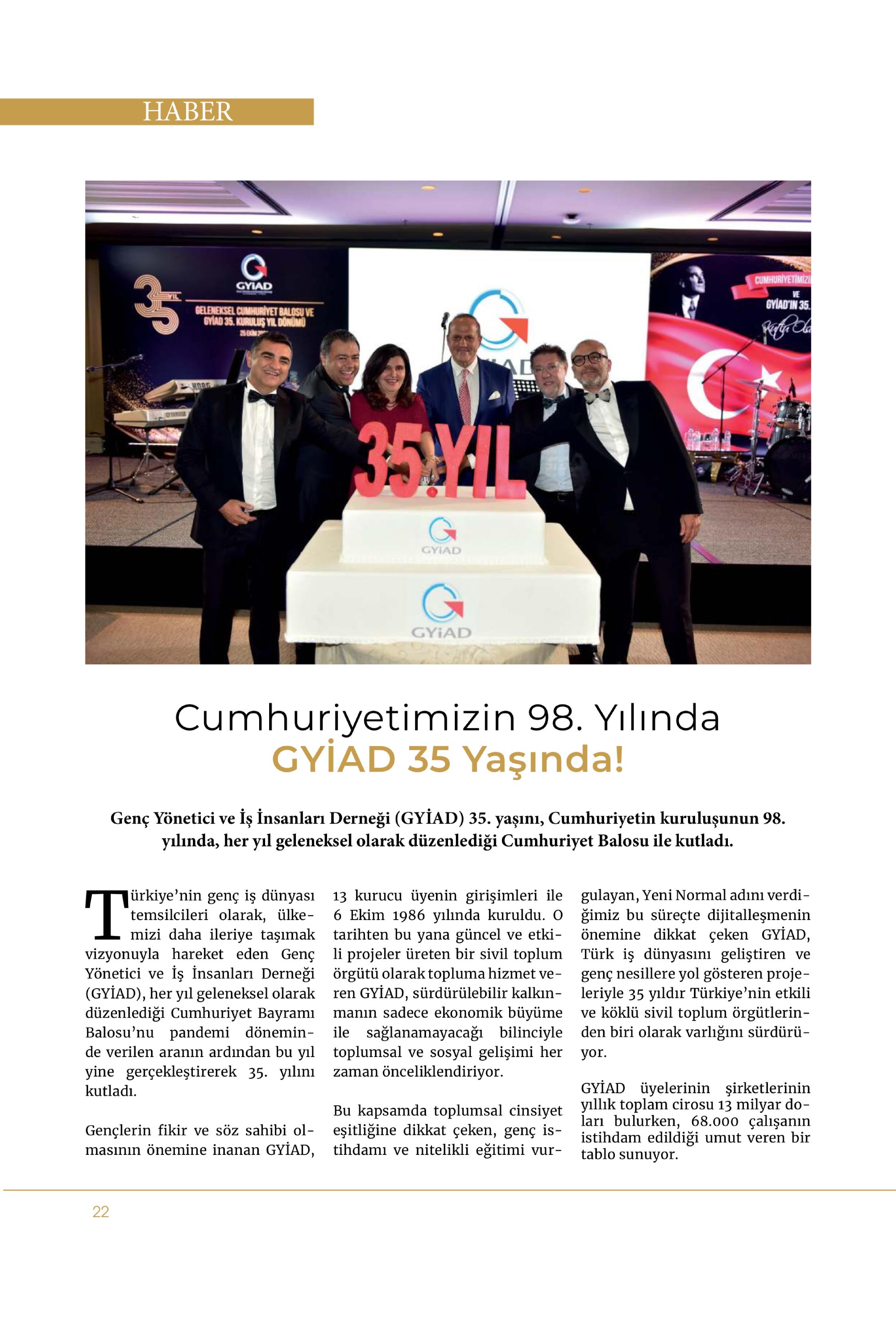 In the 98th Anniversary of our Republic, GYİAD is 35 Years Old!