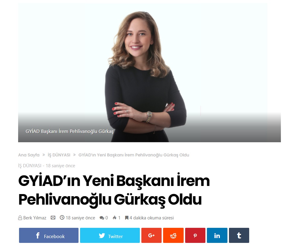 İrem Pehlivanoğlu Gürkaş Becomes the New President of GYİAD